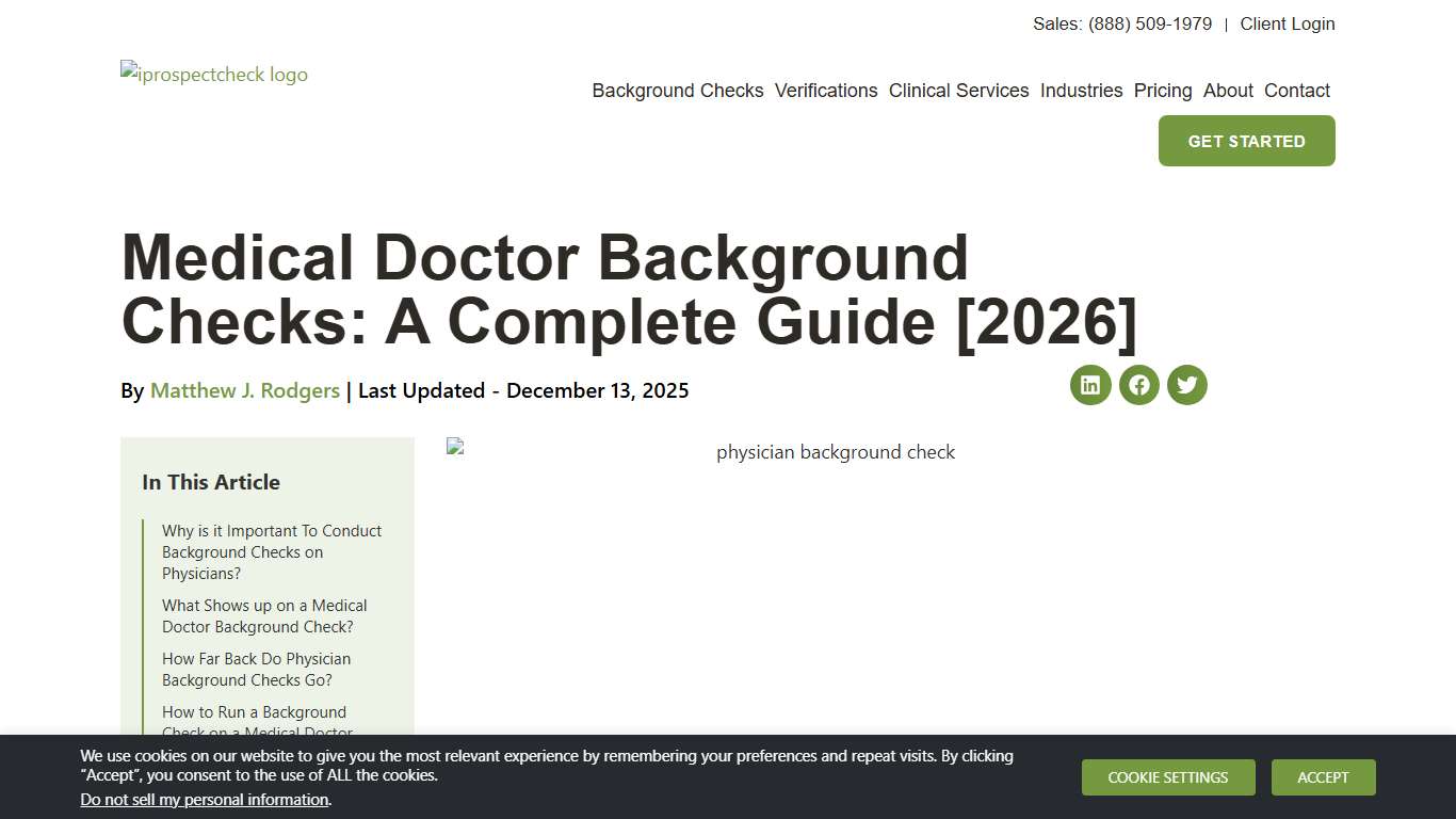 Medical Doctor Background Checks: A Complete Guide [2026] - iprospectcheck
